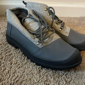 Toms Gray Rugged Lace-Up Boots with Sturdy Sole